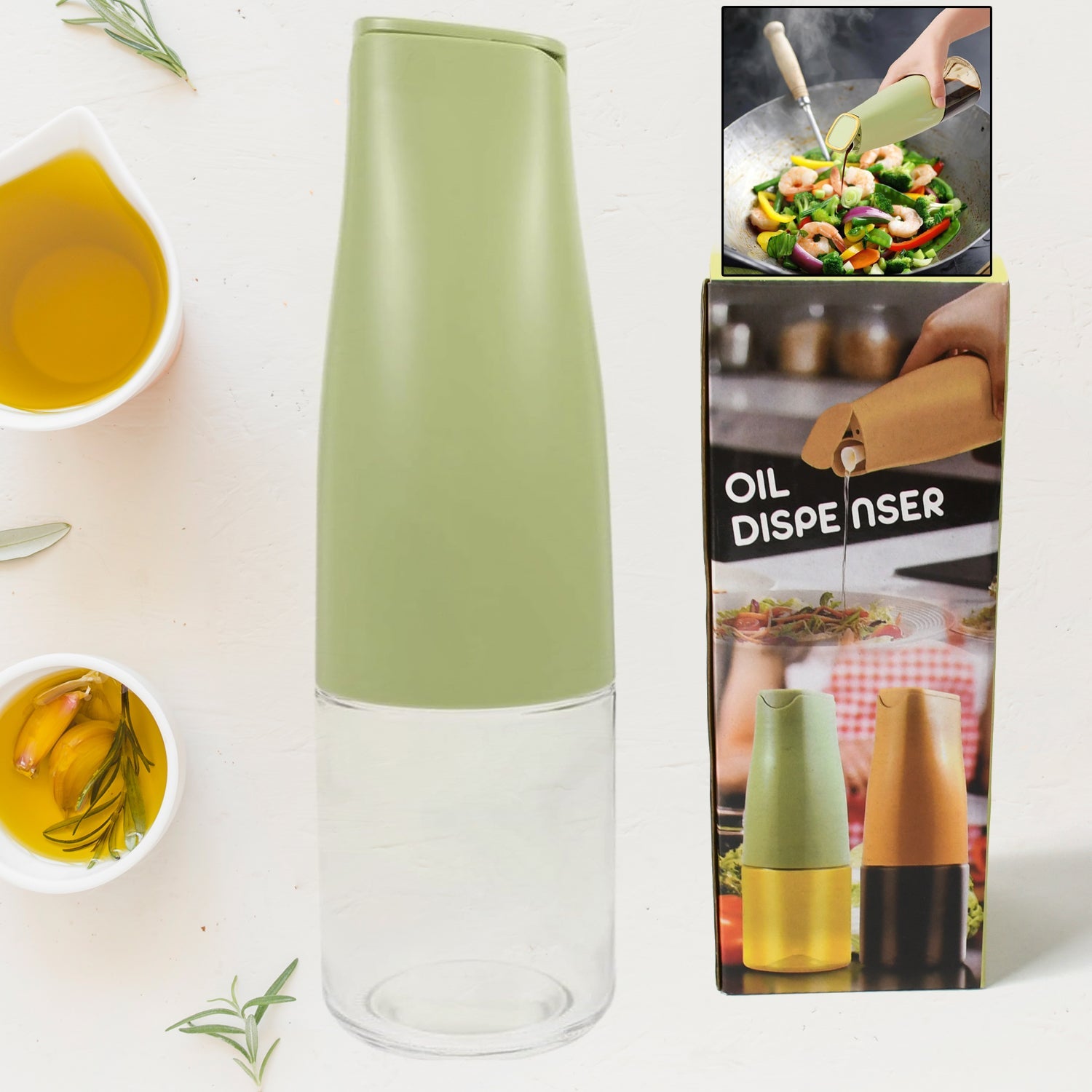 8214 Oil Dispenser, 500ml Cooking Oil Dispensing Cruets, Oil Bottle with Automatic Open Lid, Kitchen Glass Oil Pot, Cooking Oil Bottle for Kitchen Grilling Frying (500 ML) 8214 Oil Dispenser, 500ml Cooking Oil Dispensing Cruets, Oil Bottle with Automatic Open Lid, Kitchen Glass Oil Pot, Cooking Oil Bottle for Kitchen Grilling Frying (500 ML)